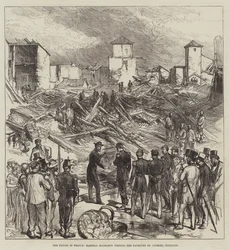 Die Überschwemmungen in Frankreich, Marschall Macmahon besucht das Faubourg St Cyprien, Toulouse
